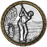 Silver Golf Swing Medal 56mm