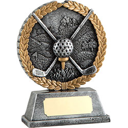 Silver Crossed Clubs Golf Award 10cm
