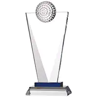 Clear and Blue Glass Golf Award 215mm