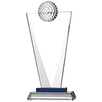Clear and Blue Glass Golf Award 240mm