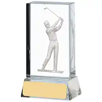 3D Golf Male Glass Award 10cm