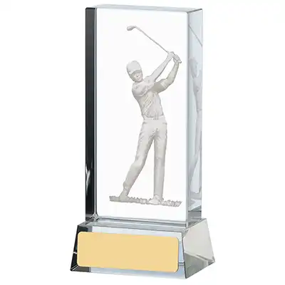 3D Golf Male Glass Award 12cm