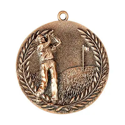 68mm Bronze Golfer Medal