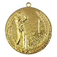 68mm Gold Golfer Medal