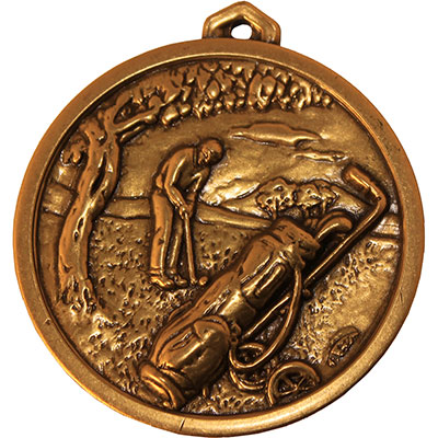 Gold Golf Putter Medal 56mm