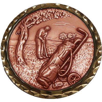 Bronze Golf Putter Medal 87mm