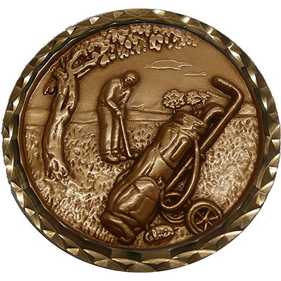 Gold Golf Putter Medal 87mm