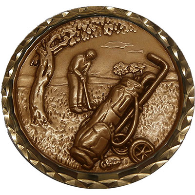 Gold Golf Putter Medal 60mm