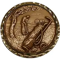 Gold Golf Putter Medal 87mm
