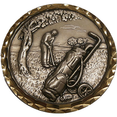 Silver Golf Putter Medal 60mm