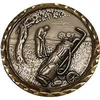 Silver Golf Putter Medal 87mm