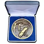 87mm Gold Golf Bag Medal in Case