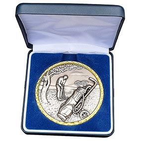 87mm Silver Golf Bag Medal in Case