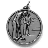 Silver Mens Golf Scene Medal 56mm
