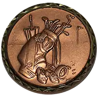 Bronze Golf Bag Medal 60mm