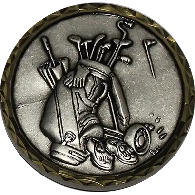 Silver Golf Bag Medal 60mm