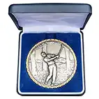 87mm Silver Golf Bag Medal in Case