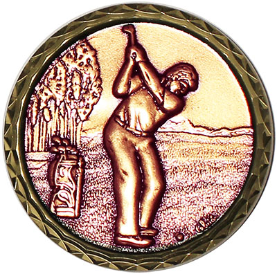 Bronze Golf Swing Medal 60mm