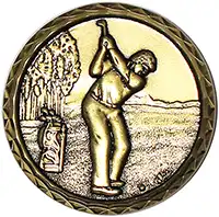 Gold Golf Swing Medal 60mm