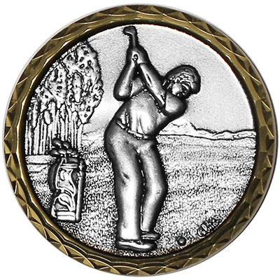 Silver Golf Swing Medal 60mm