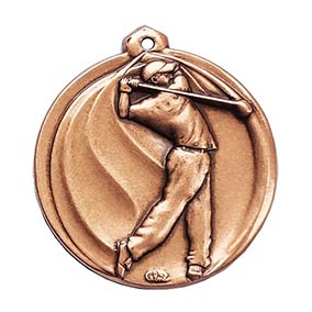 Bronze Swirl Golf Medal 56mm