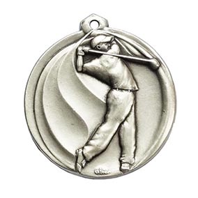 Silver Swirl Golf Medal 56mm