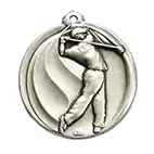 Silver Swirl Golf Medal 56mm