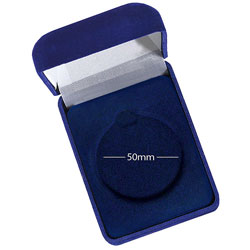 50mm Blue Velvet Medal Case