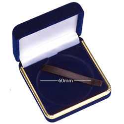 60mm Luxury Blue Velvet Medal Case