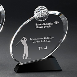 Diagonal Oval Golf Crystal 15.5cm