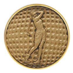 Gold ladies golf Medal 61mm