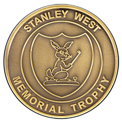 Antique gold 3D golf medals
