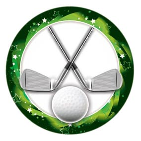 Crossed Clubs Medal Centre 25mm