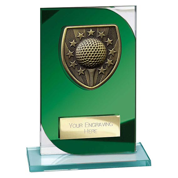 Seismic Cobra Green Glass Golf Winner Award 150mm