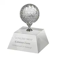 Crystal Golf Ball Award 5in