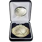 70mm Gold Crossed Clubs Medal in Case