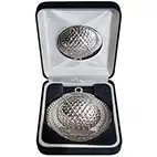 70mm Silver Crossed Clubs Medal in Case