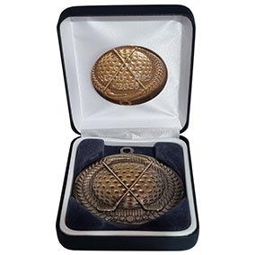70mm Bronze Crossed Clubs Medal in Case