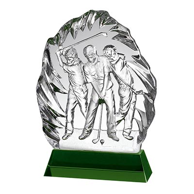 8.75in Crystal Golfers Swing Award