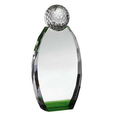 7in Crystal Golf Ball Award