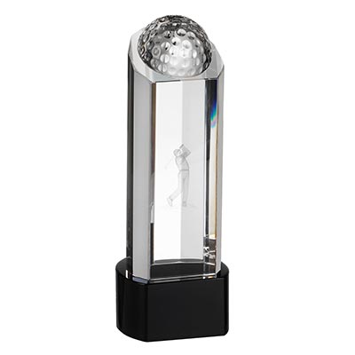 8.5in Laser Golfer Crystal Award