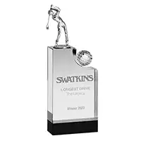 7.5in Crystal Golfer and Ball Trophy