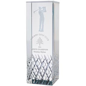 Cut Crystal Golf Figure Award 18cm