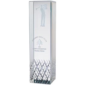 Cut Crystal Golf Figure Award 22cm