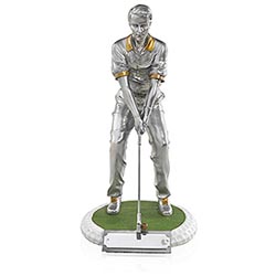Male Golf Figure Silver 20cm