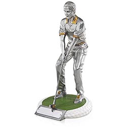 23cm Silver Male Golf Figure