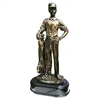 23cm Gold Male Golf Figure