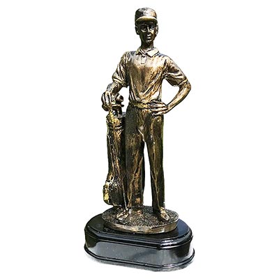 23cm Gold Male Golf Figure