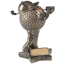 Gold Golf Ball Man 6in