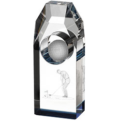 8 inch Clear Crystal Golf Award